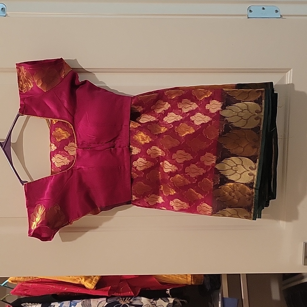 Chanderi Organza Saree with ready to wear blouse